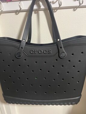 CROCS Black Perforated Tote Bag